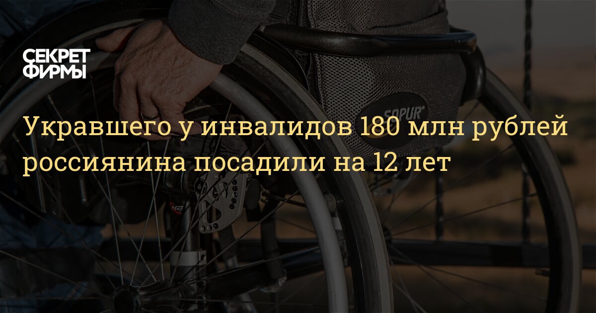 Укравшего у инвалидов 180 млн рублей россиянина посадили на 12 лет ...