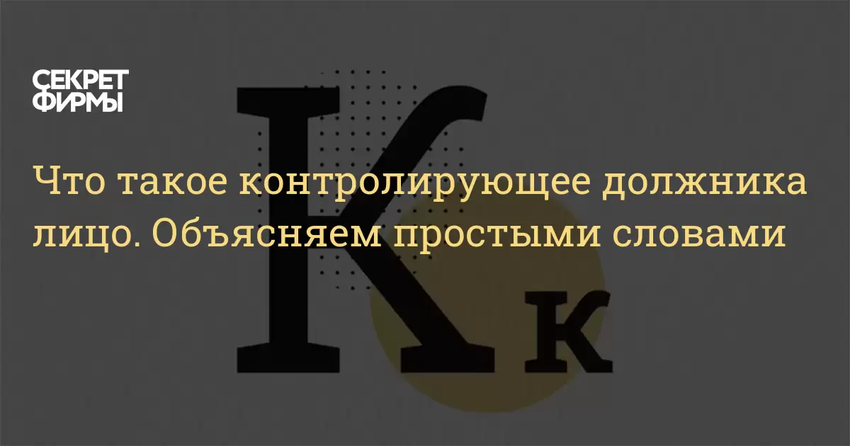 Что такое контролирующее должника лицо. Объясняем простыми словами ...