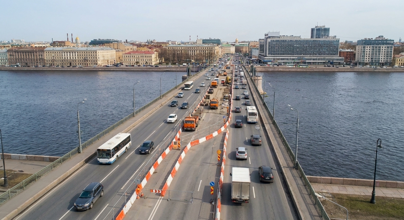 Мост Александра Невского перекрывают для ремонта. Как изменится движение транспорта в Петербурге