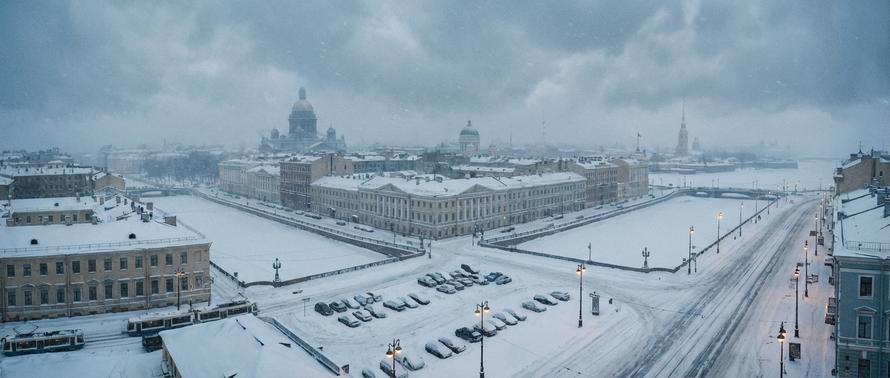 Циклон «Тамара» накрыл Петербург снегом и морозами. Власти готовятся к непогоде