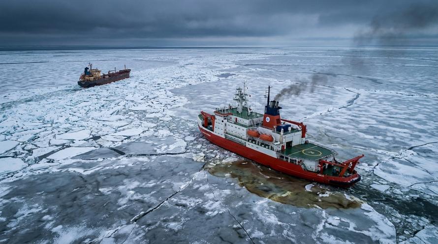 Немецкий ледокол сломался во время операции на Балтике. Он не смог помочь застрявшему газовозу