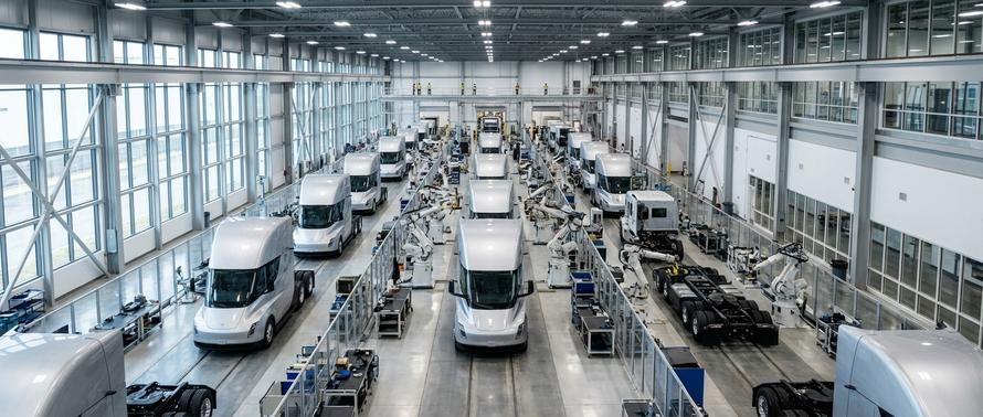 Tesla запустила завод по производству электрогрузовиков Semi. Мощность — 50 тысяч машин в год