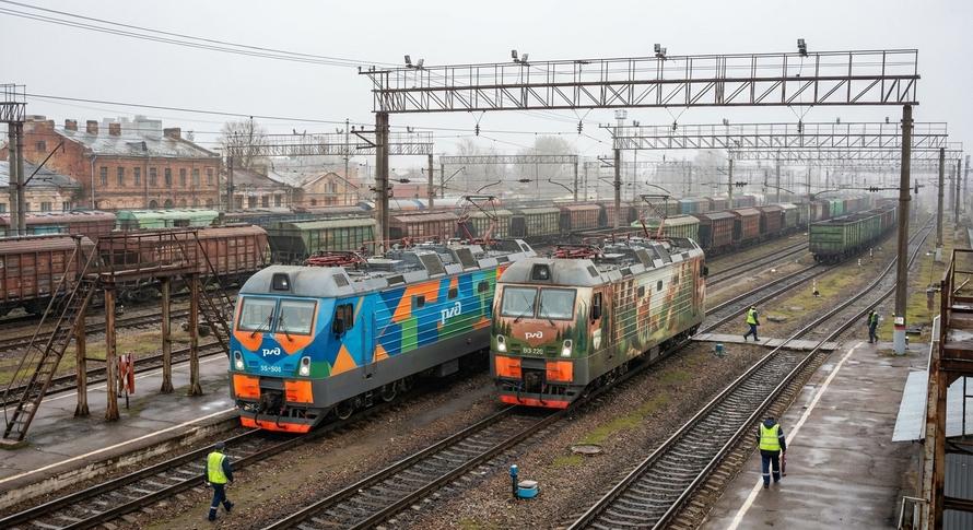 Два электровоза в новом дизайне отправили в Петербург. Их раскраску придумал железнодорожный фанат