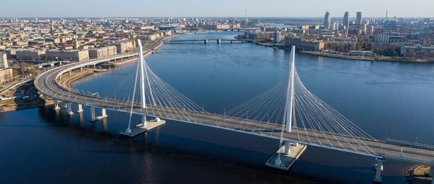 В Петербурге показали новый мост через Неву. Он войдёт в состав КАД-2
