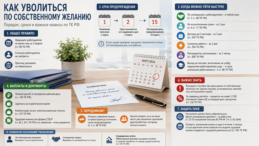 Как уволиться по собственному желанию: порядок, сроки и ошибки, которые стоят денег